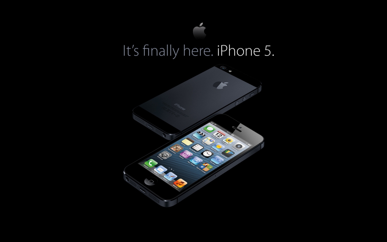 New iPhone 5 Handset Black for 1280 x 800 widescreen resolution