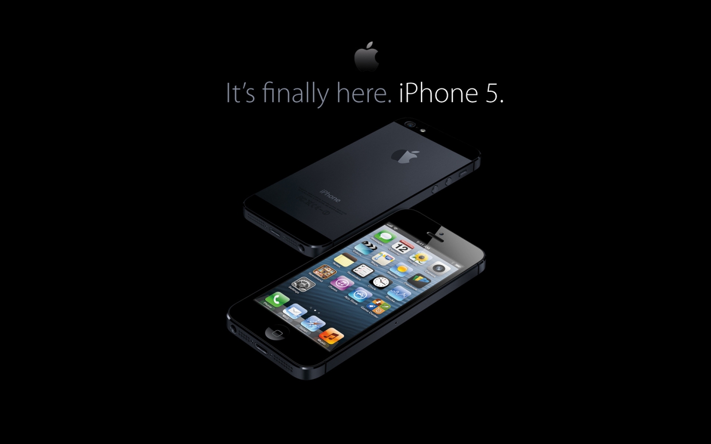New iPhone 5 Handset Black for 1440 x 900 widescreen resolution