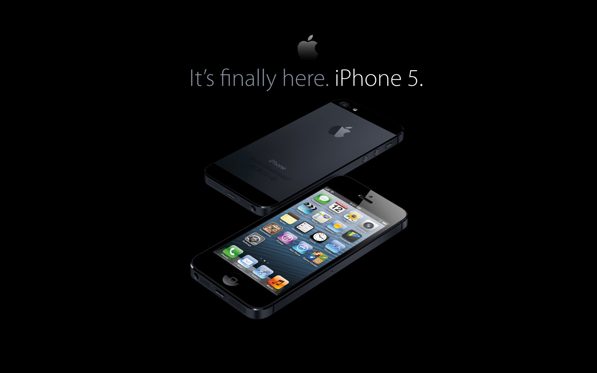 New iPhone 5 Handset Black for 1920 x 1200 widescreen resolution