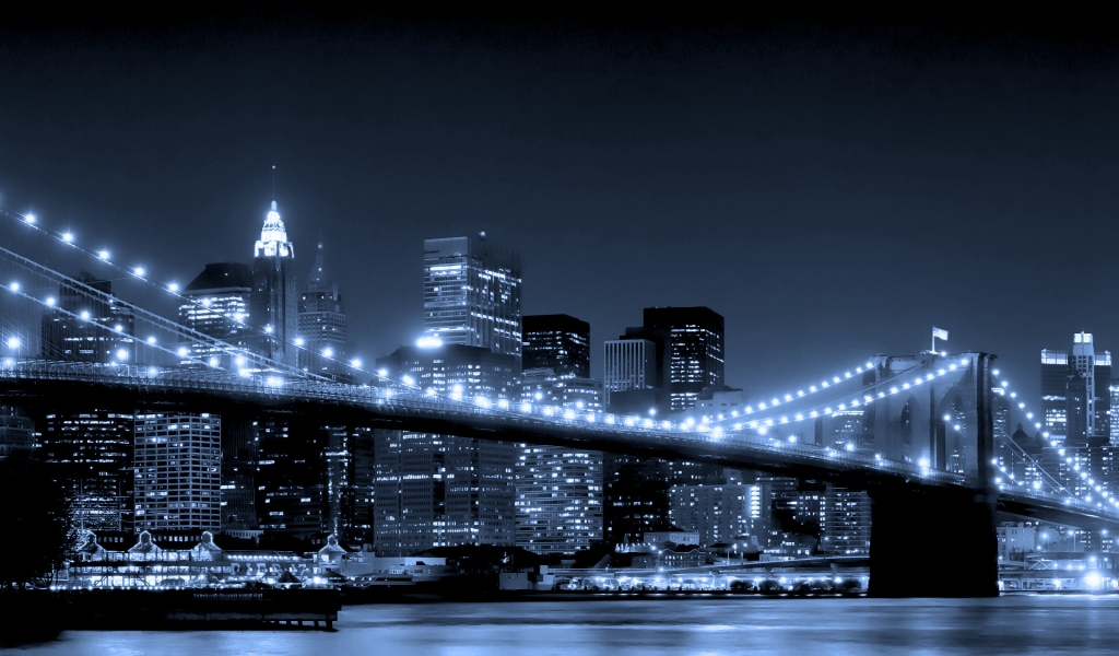 New York Brooklyn Bridge for 1024 x 600 widescreen resolution
