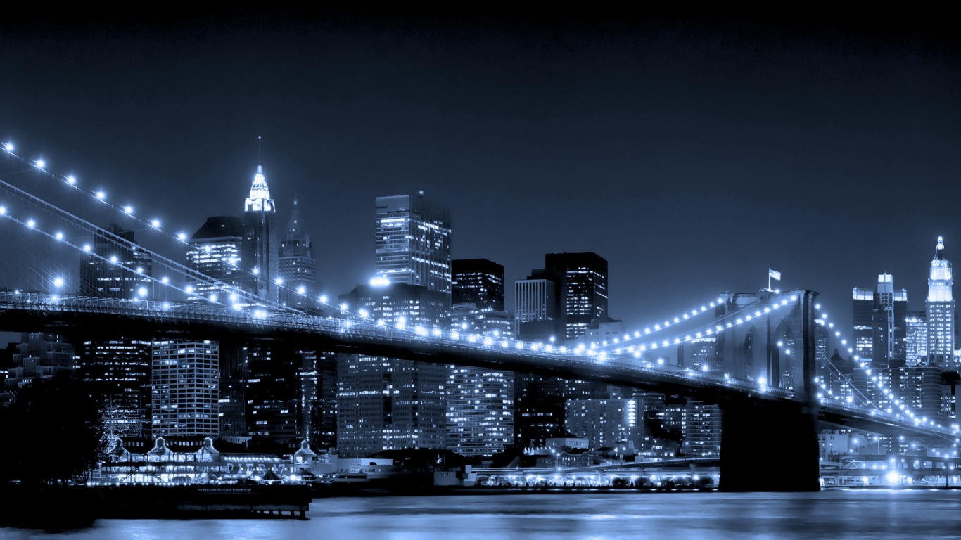 New York Brooklyn Bridge for 1366 x 768 HDTV resolution