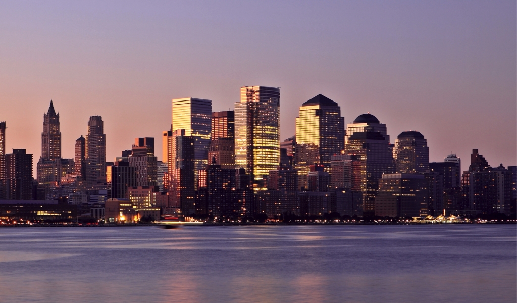 New York Manhattan Lights for 1024 x 600 widescreen resolution
