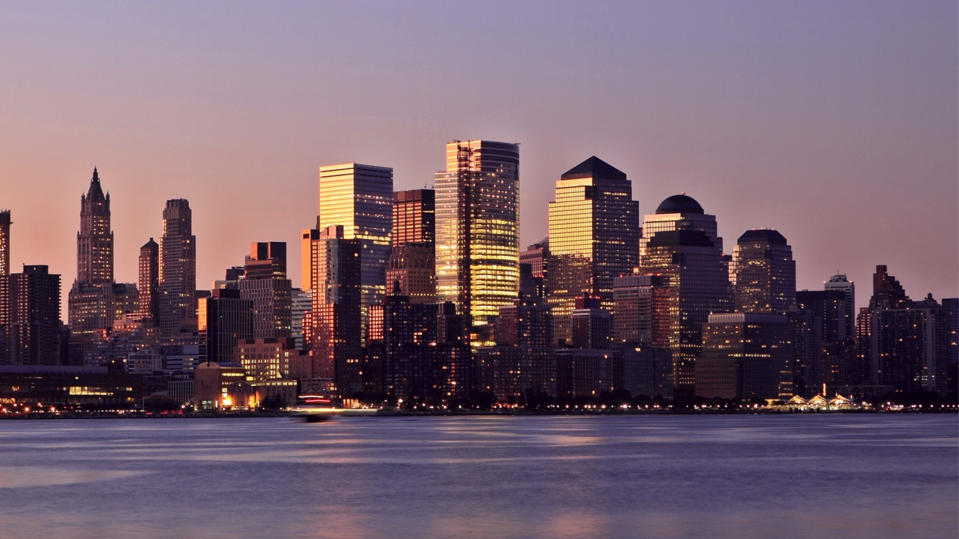 New York Manhattan Lights for 1366 x 768 HDTV resolution