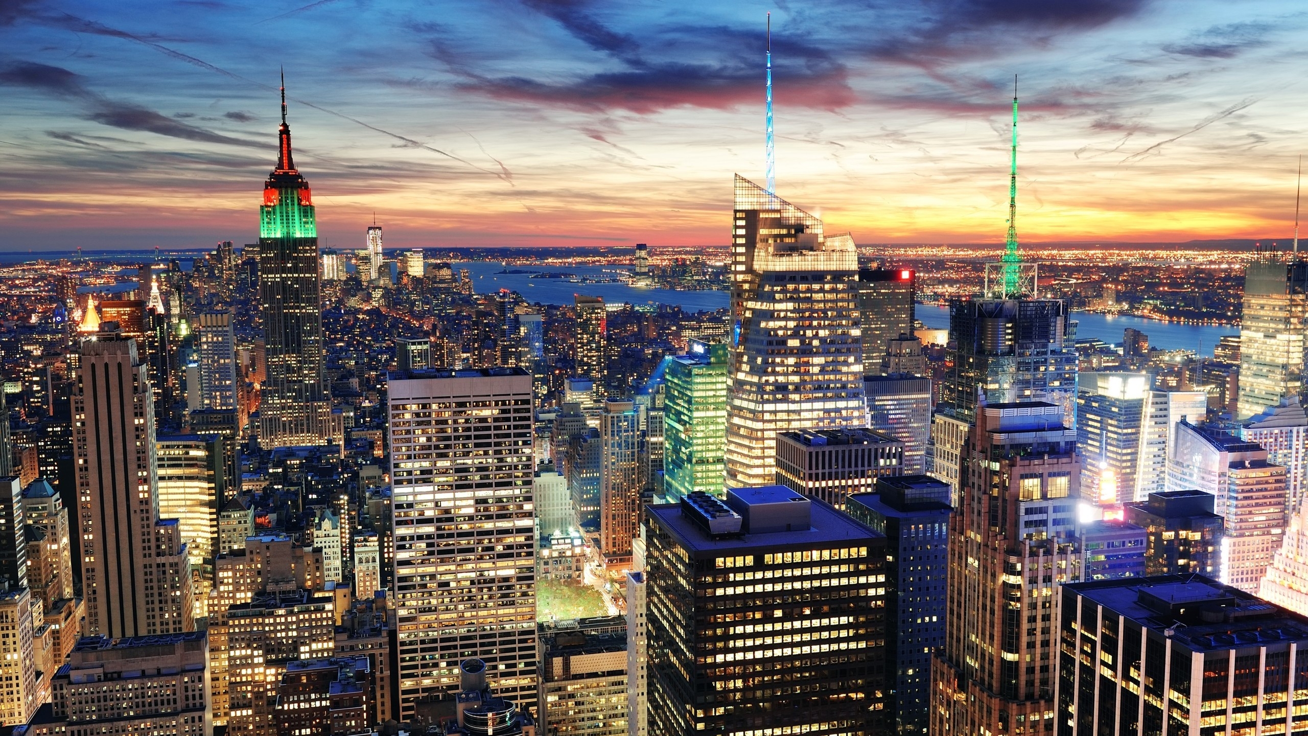 New York Night View for 2560x1440 HDTV resolution
