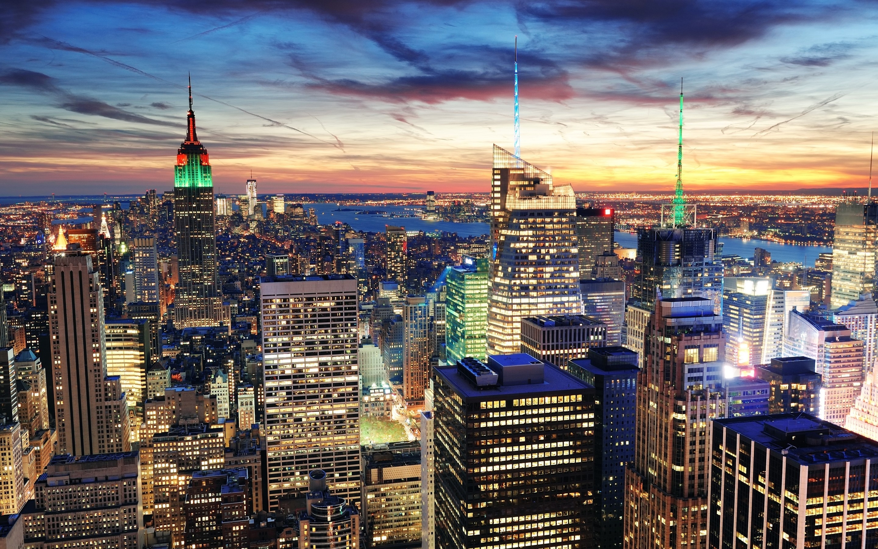 New York Night View for 2880 x 1800 Retina Display resolution