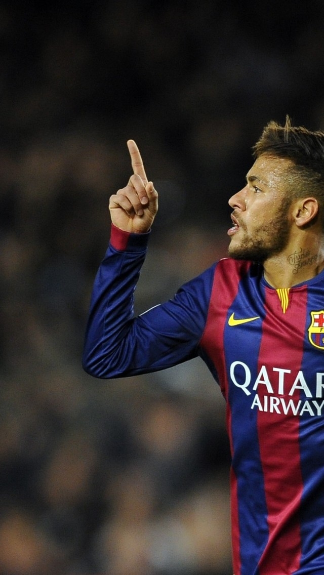 Neymar da Silva Celebrating for 640 x 1136 iPhone 5 resolution