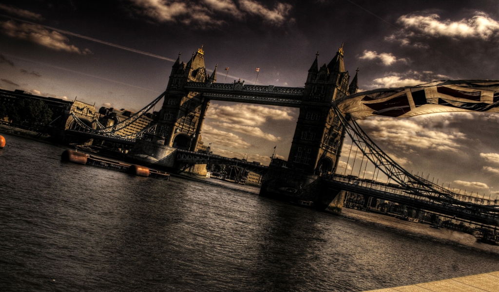 Nice Stylized Tower Bridge for 1024 x 600 widescreen resolution