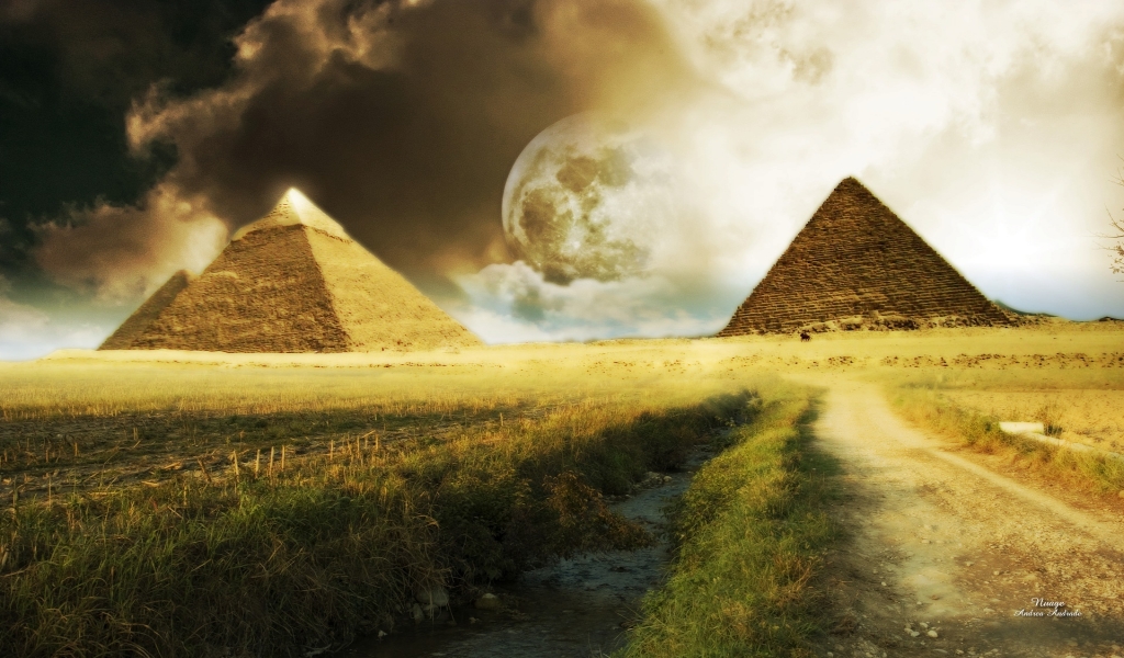 Nice Surreal Pyramids for 1024 x 600 widescreen resolution