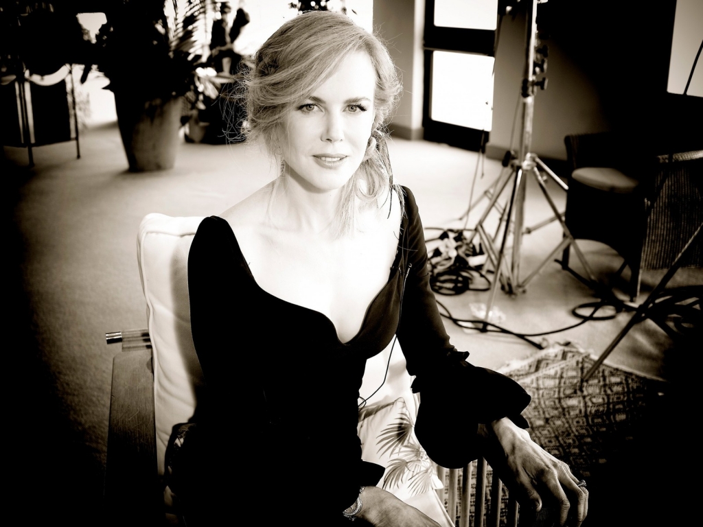 Nicole Kidman Black and White Photo for 1024 x 768 resolution