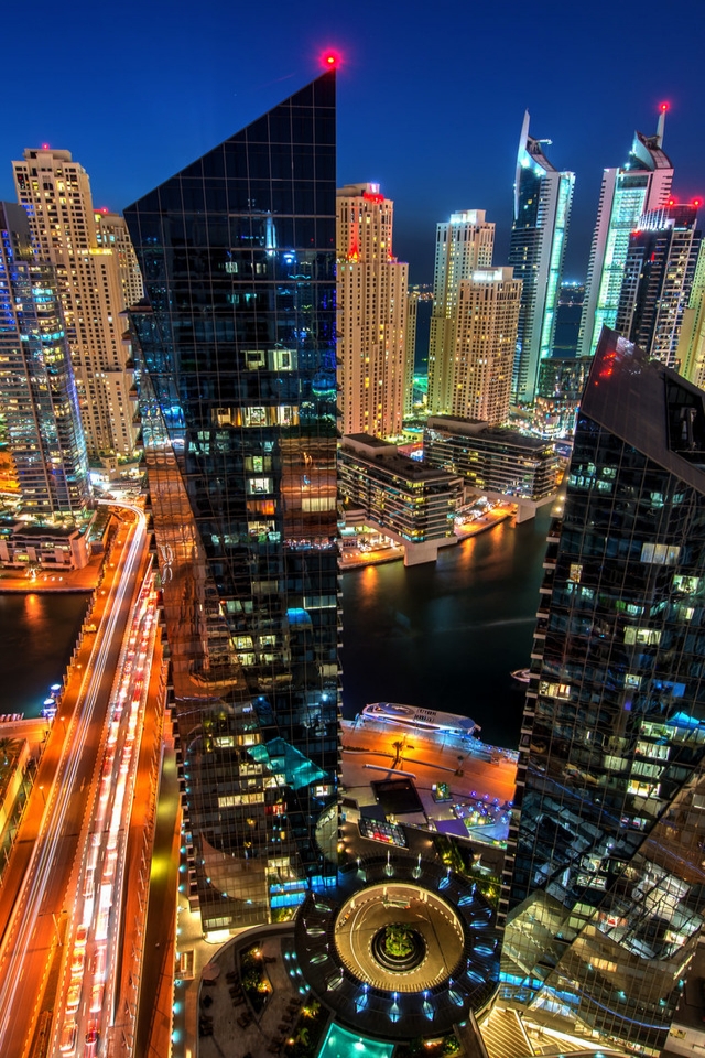 Night in Dubai for 640 x 960 iPhone 4 resolution