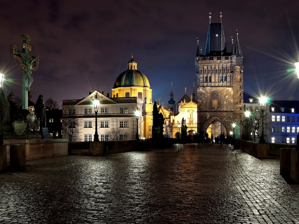 Night in Prague for 1024 x 768 resolution