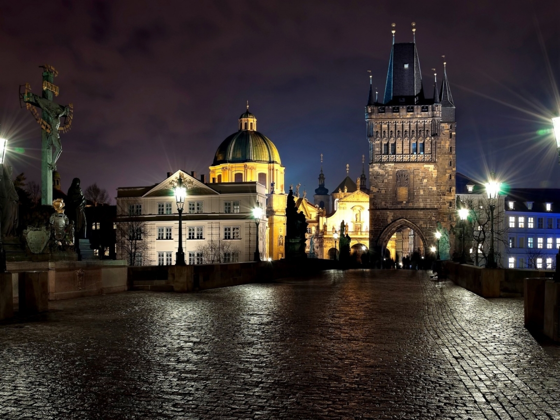 Night in Prague for 1152 x 864 resolution
