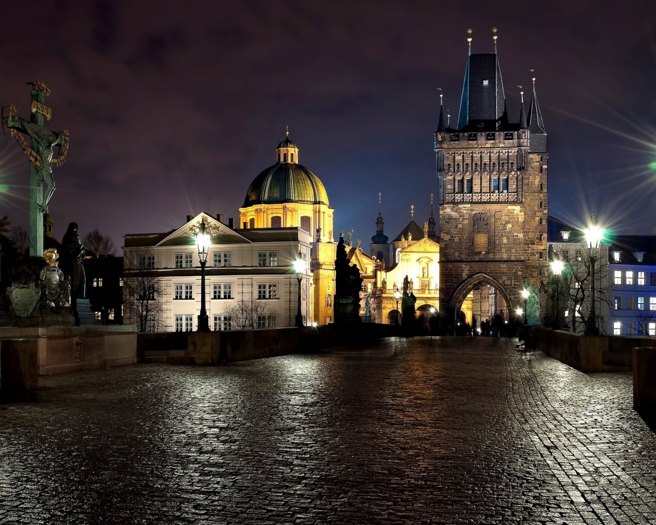 Night in Prague for 1280 x 1024 resolution