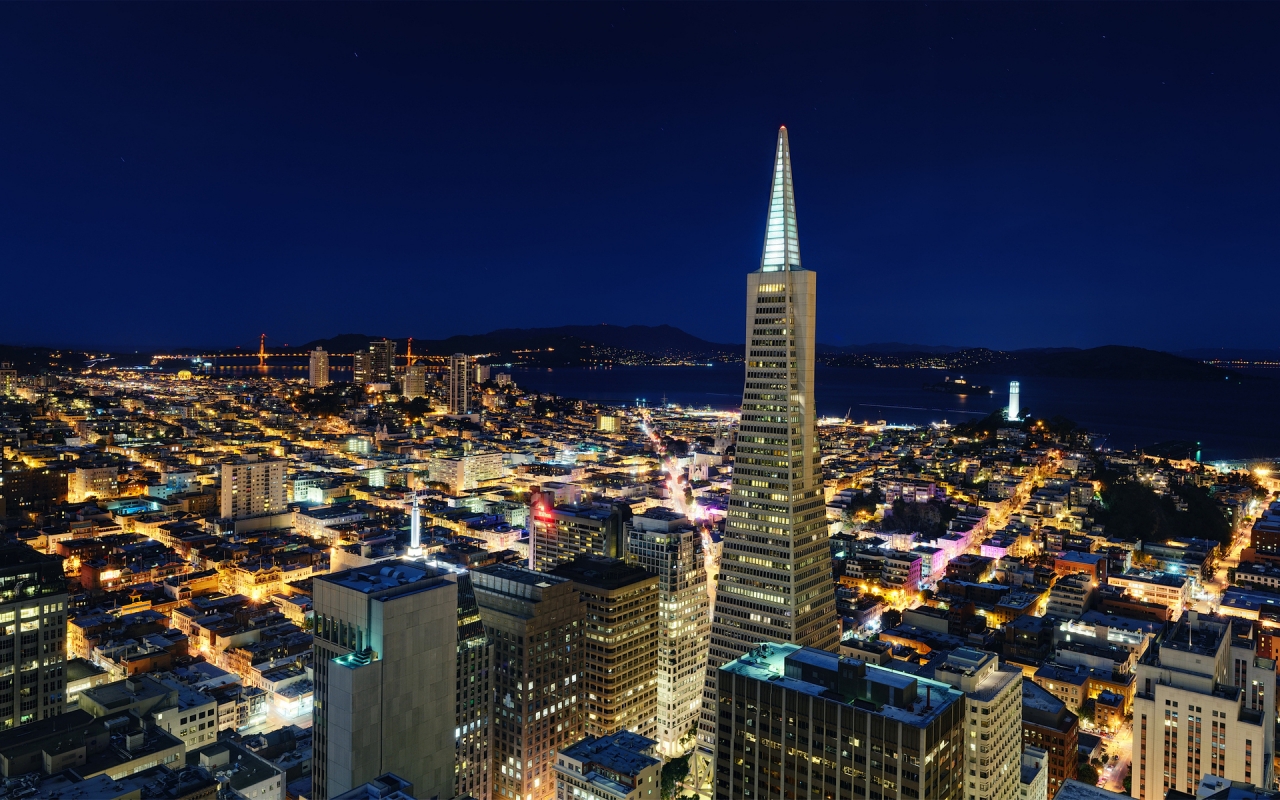 Night in San Francisco for 1280 x 800 widescreen resolution