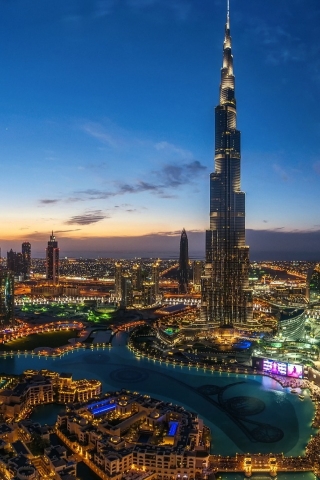 Night Lights in Dubai for 320 x 480 iPhone resolution