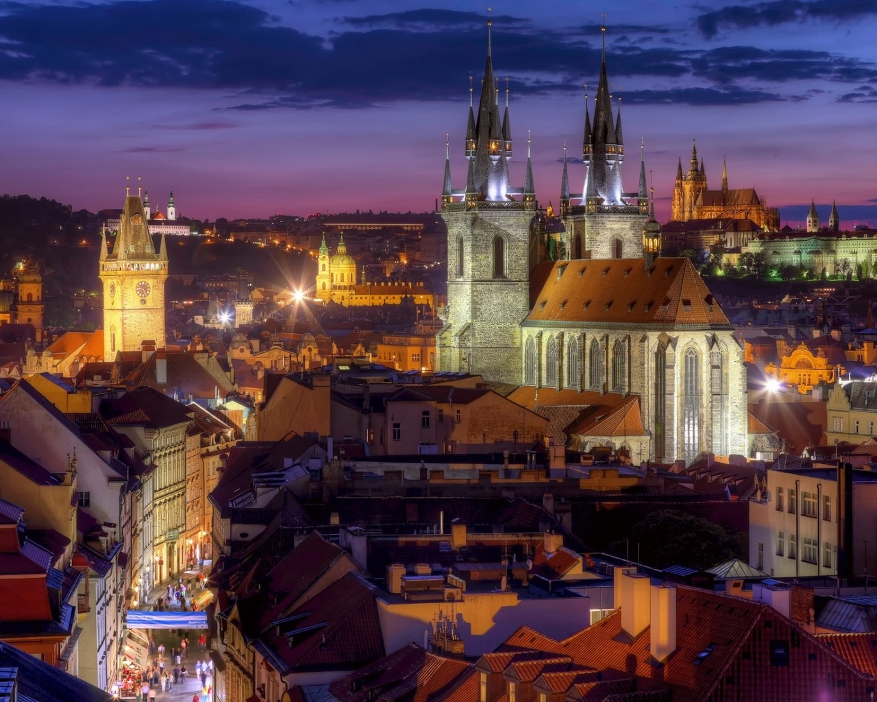Night Lights in Prague for 1280 x 1024 resolution