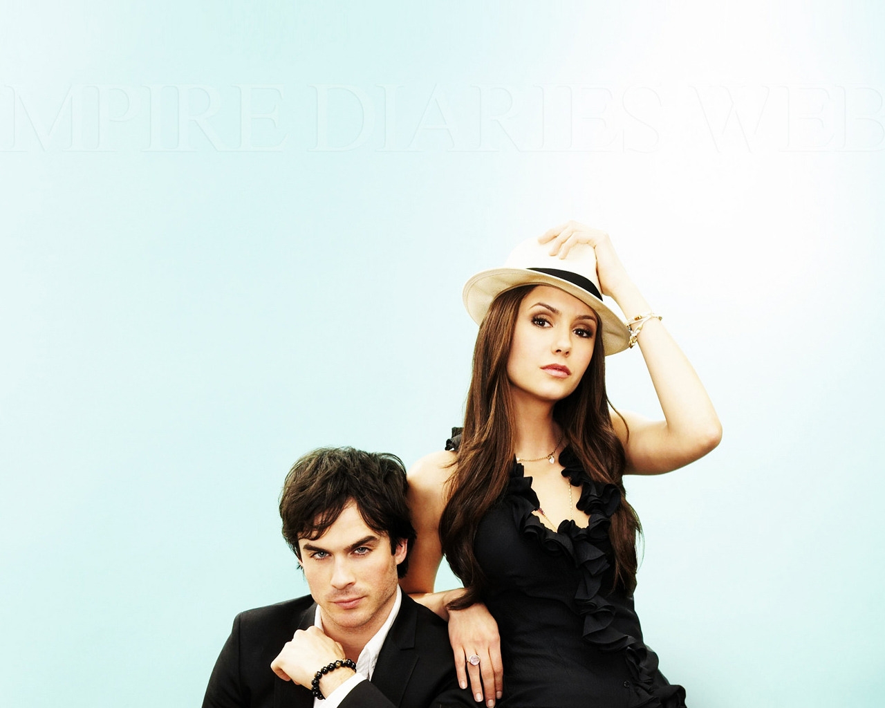 Nina Dobrev and Ian Somerhalder for 1280 x 1024 resolution