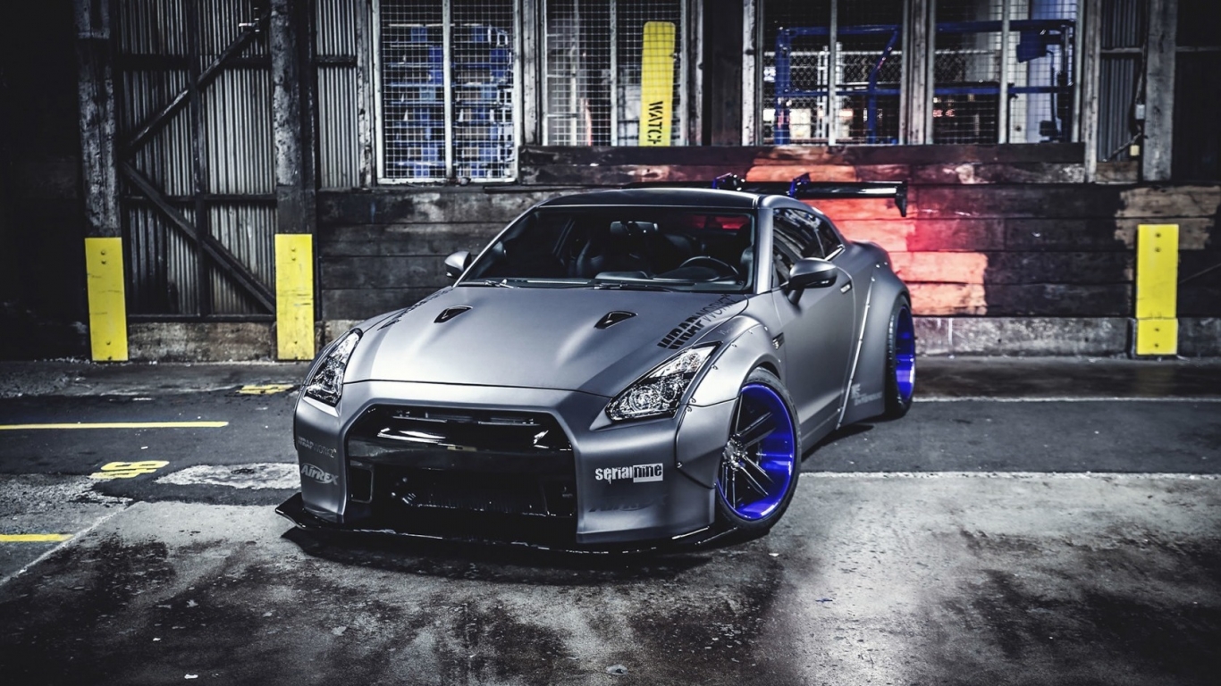 Nissan GTR Liberty Walk Front View for 1366 x 768 HDTV resolution
