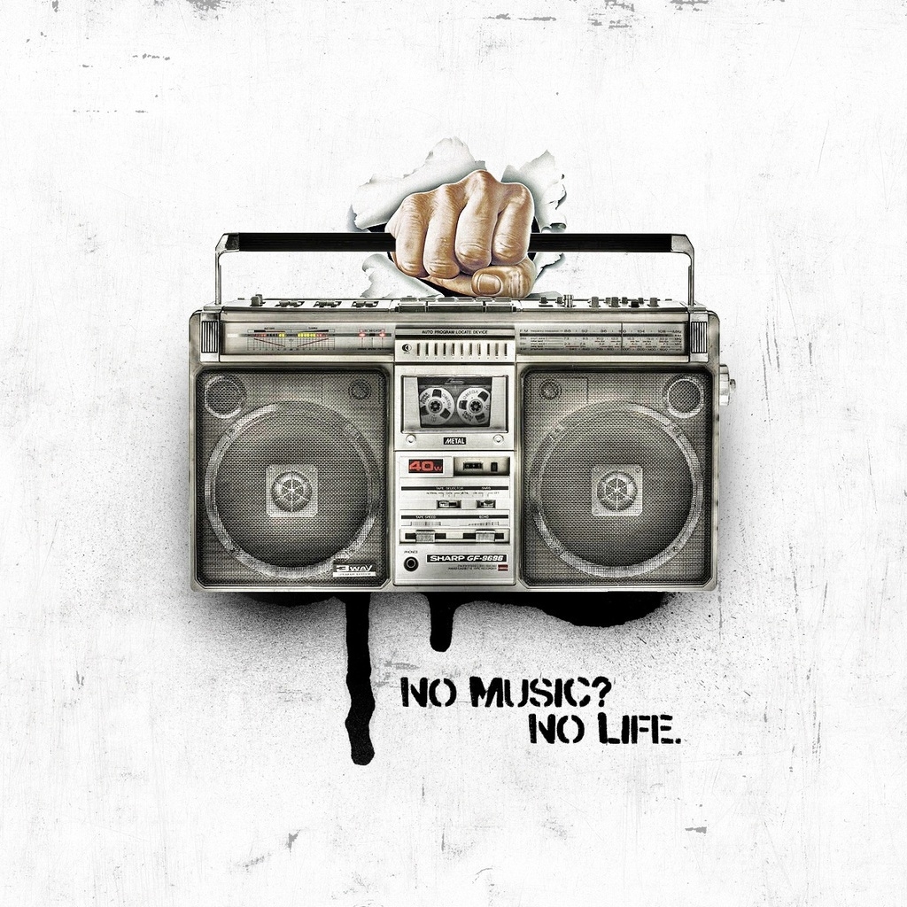 No Music No Life for 1024 x 1024 iPad resolution