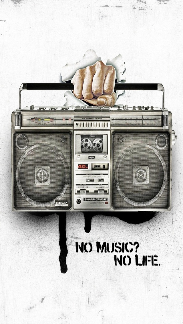 No Music No Life 640 x 1136 iPhone 5 Wallpaper