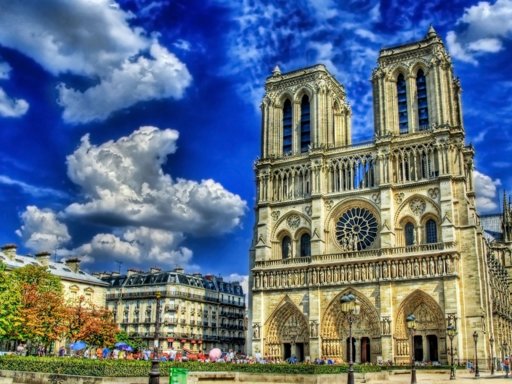 Notre Dame de Paris Cathedral for 1024 x 768 resolution