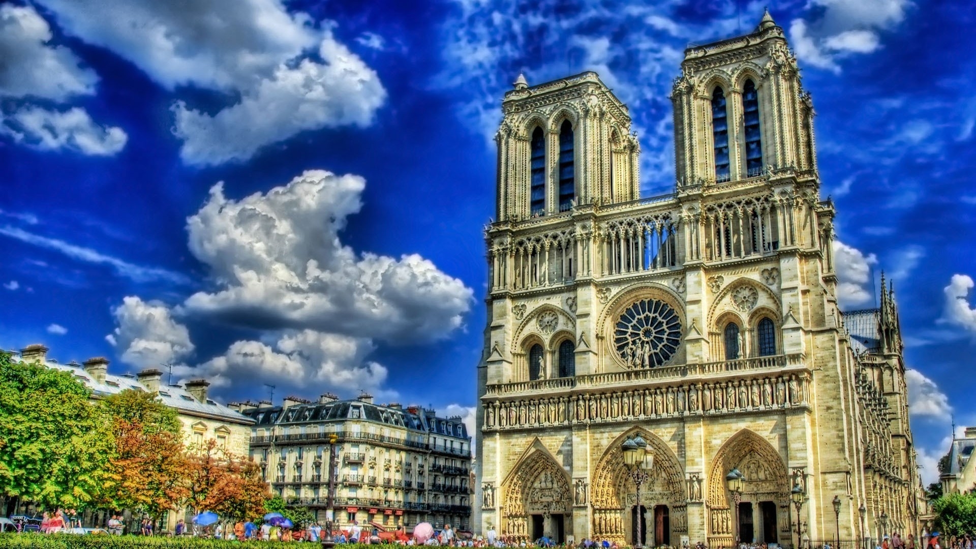 Notre Dame de Paris Cathedral for 1920 x 1080 HDTV 1080p resolution