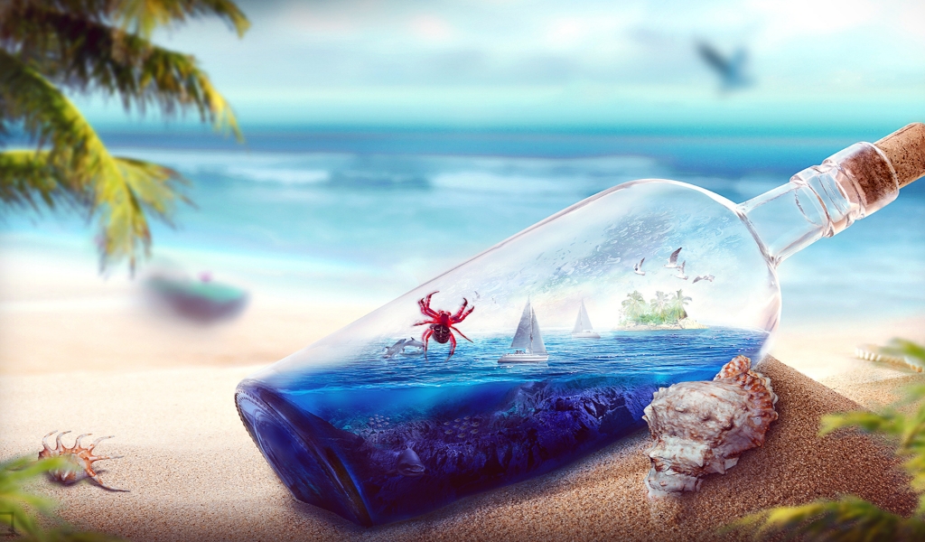 Ocean in a Bottle for 1024 x 600 widescreen resolution