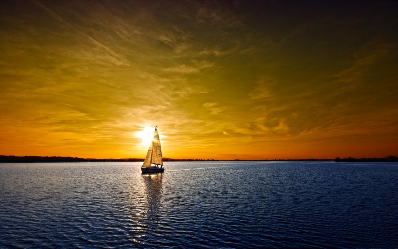 Ocean Sunset for 1280 x 800 widescreen resolution