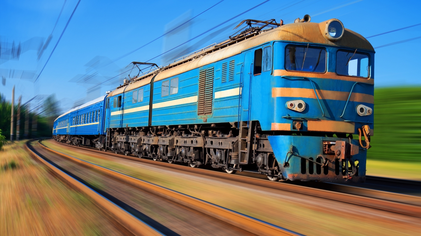 Old Blue Train for 1366 x 768 HDTV resolution