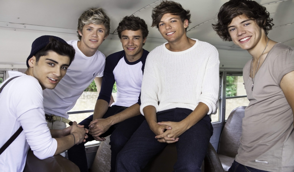One Direction Smiling for 1024 x 600 widescreen resolution