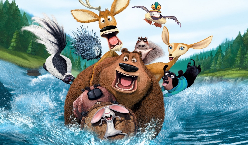 Open Season Cartoon for 1024 x 600 widescreen resolution