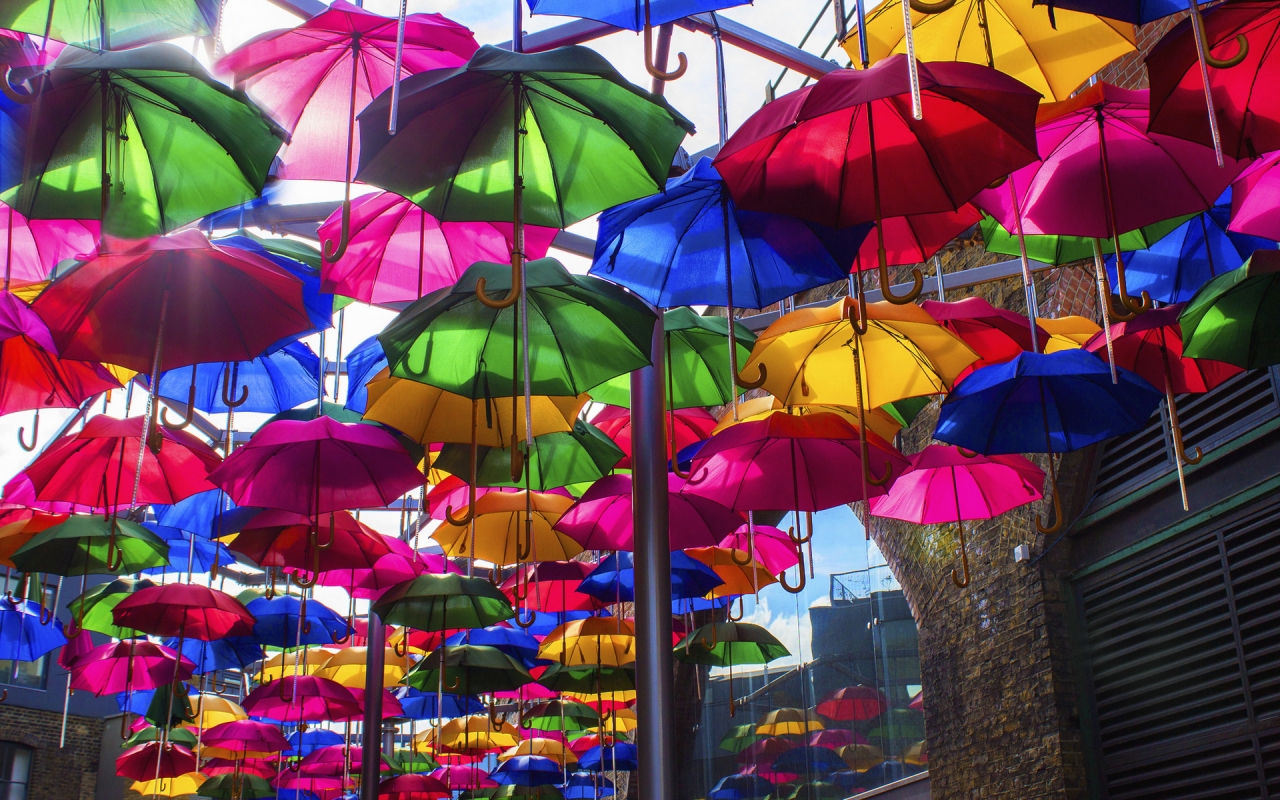 Opened Colorful Umbrellas for 1280 x 800 widescreen resolution