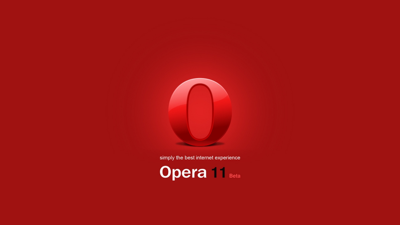 Opera 11 Beta for 1280 x 720 HDTV 720p resolution