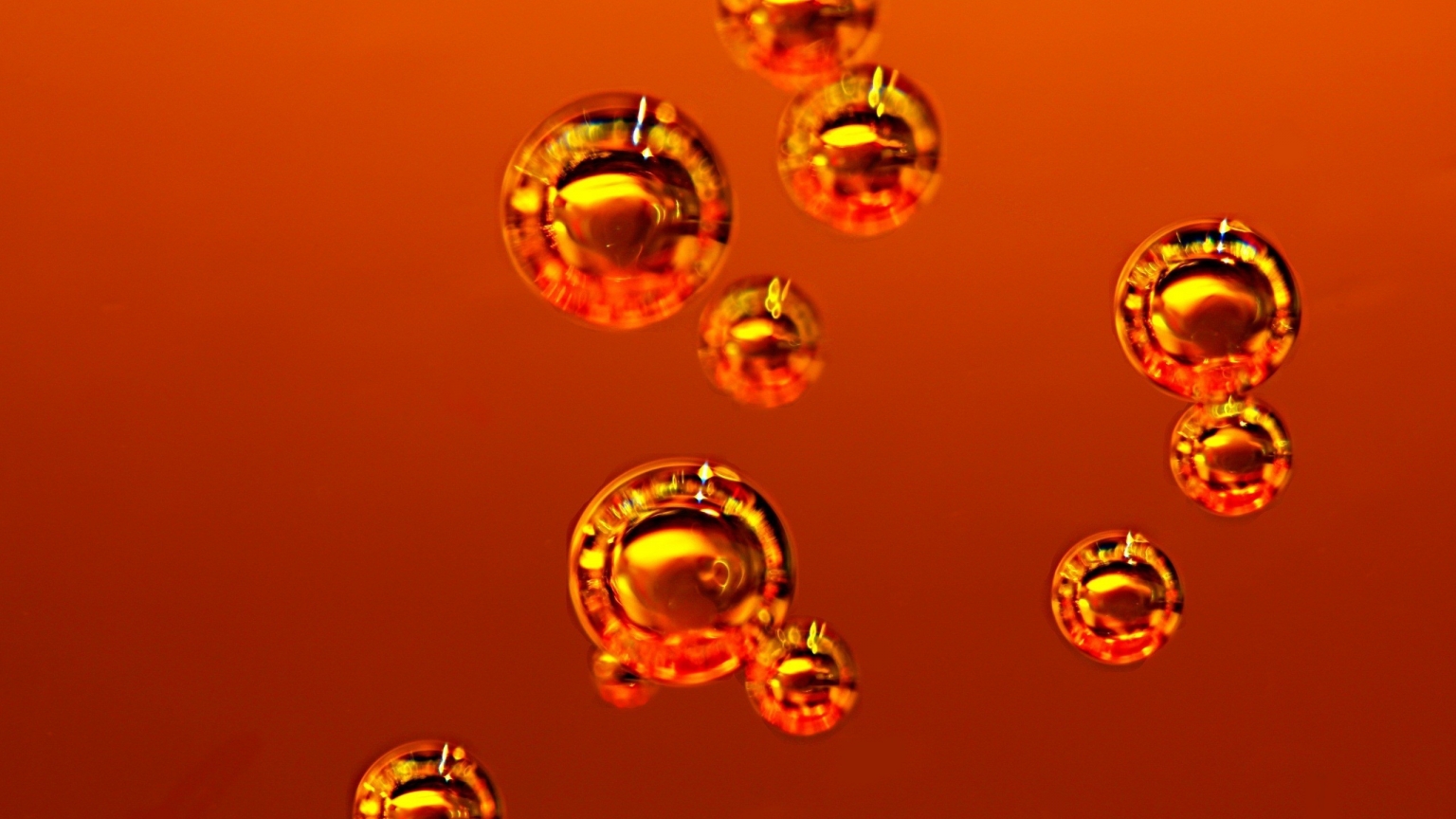 Orange Bubbles for 1536 x 864 HDTV resolution