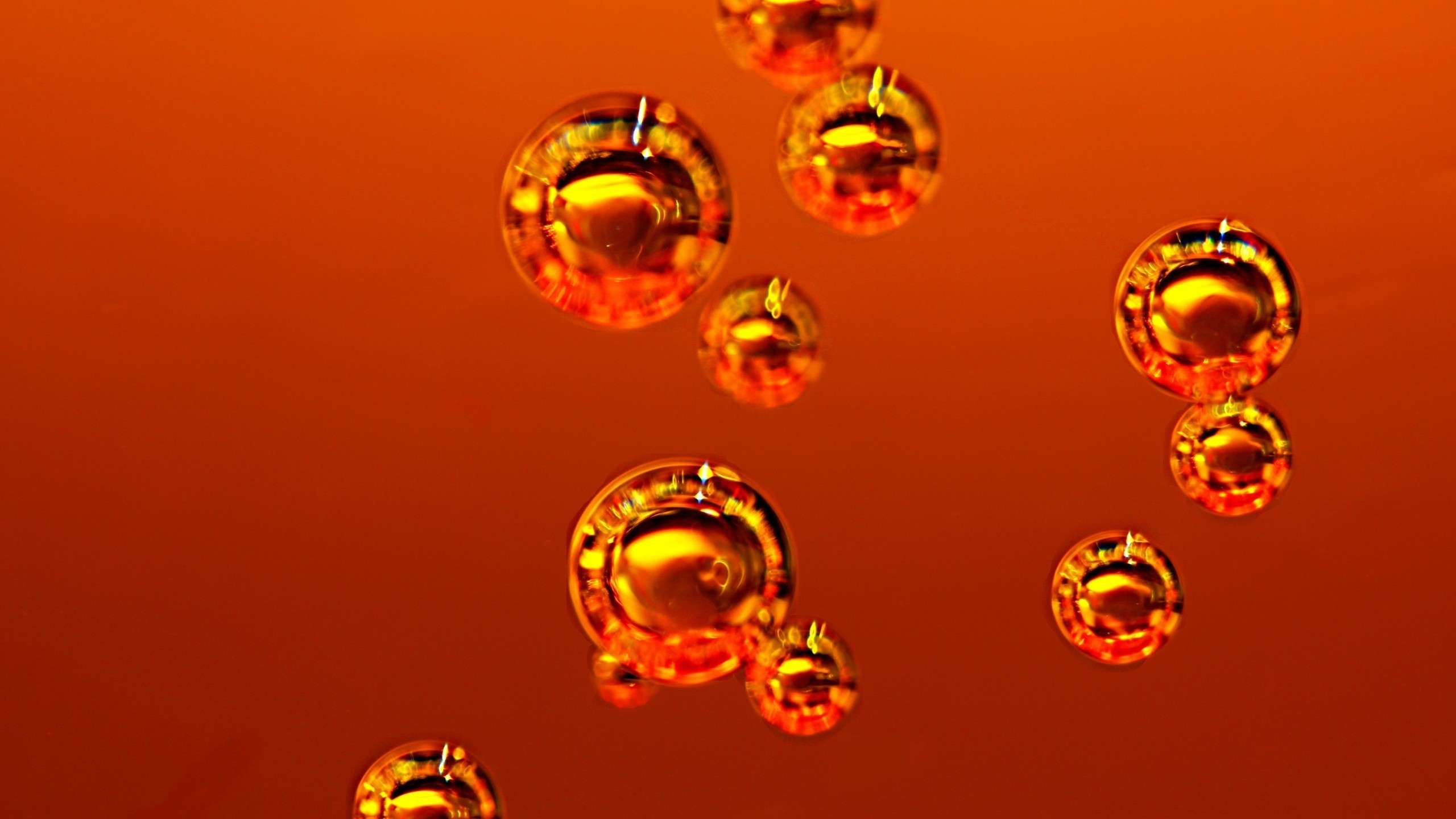 Orange Bubbles for 2560x1440 HDTV resolution