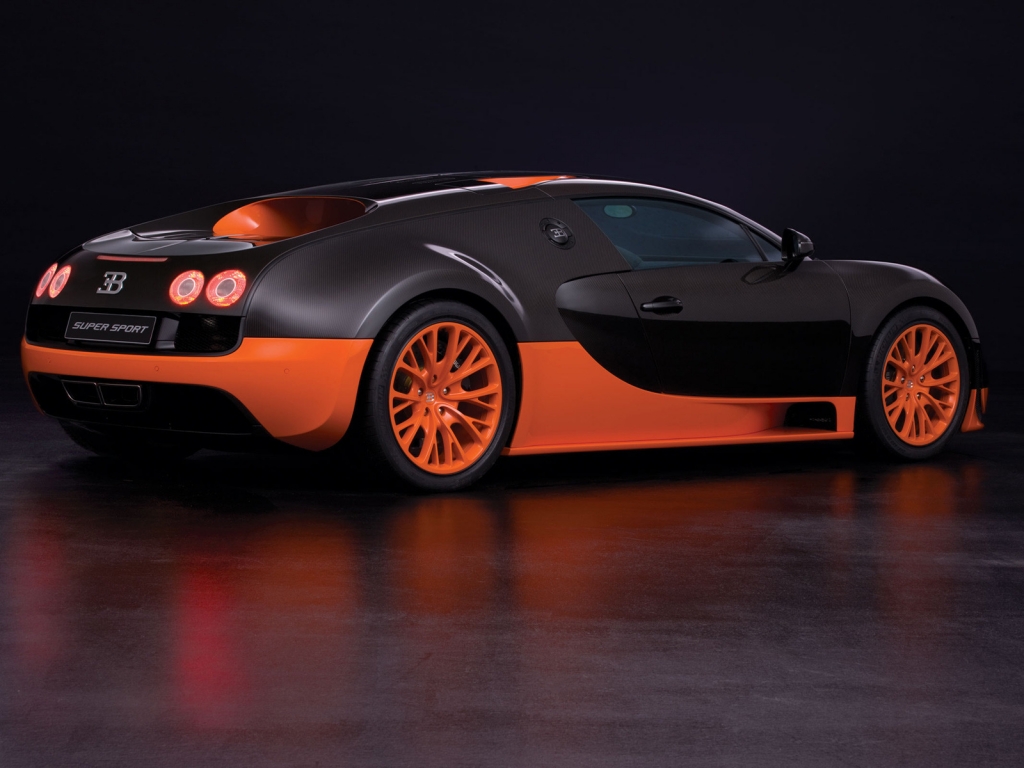 Orange Bugatti Veyron Super Sport for 1024 x 768 resolution