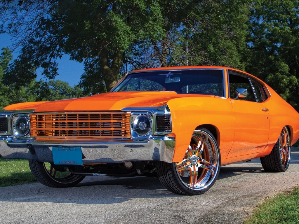 Orange Chevrolet Chevelle for 1024 x 768 resolution