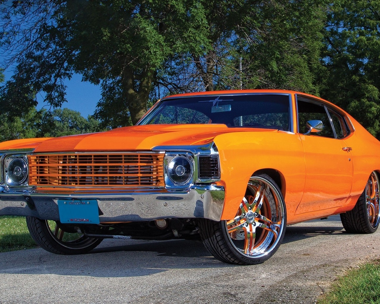 Orange Chevrolet Chevelle for 1280 x 1024 resolution