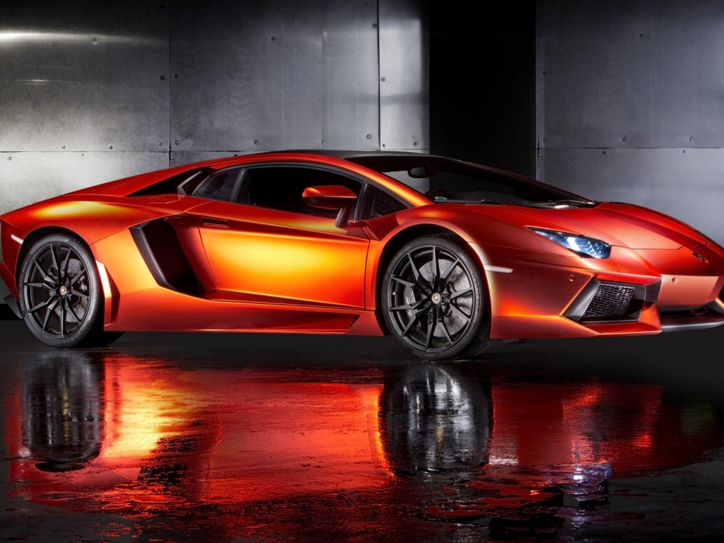 Orange Lamborghini Aventador for 1024 x 768 resolution