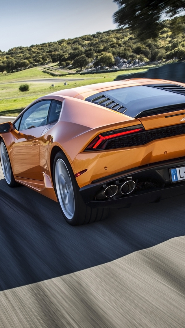 Orange Lamborghini Huracan for 640 x 1136 iPhone 5 resolution