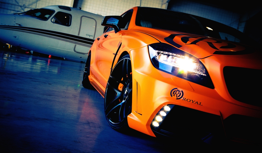 Orange Mercedez CLS Tuning for 1024 x 600 widescreen resolution
