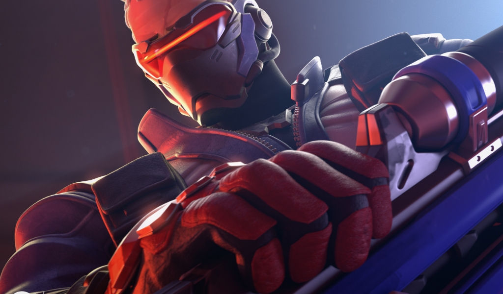 Overwatch Soldier for 1024 x 600 widescreen resolution