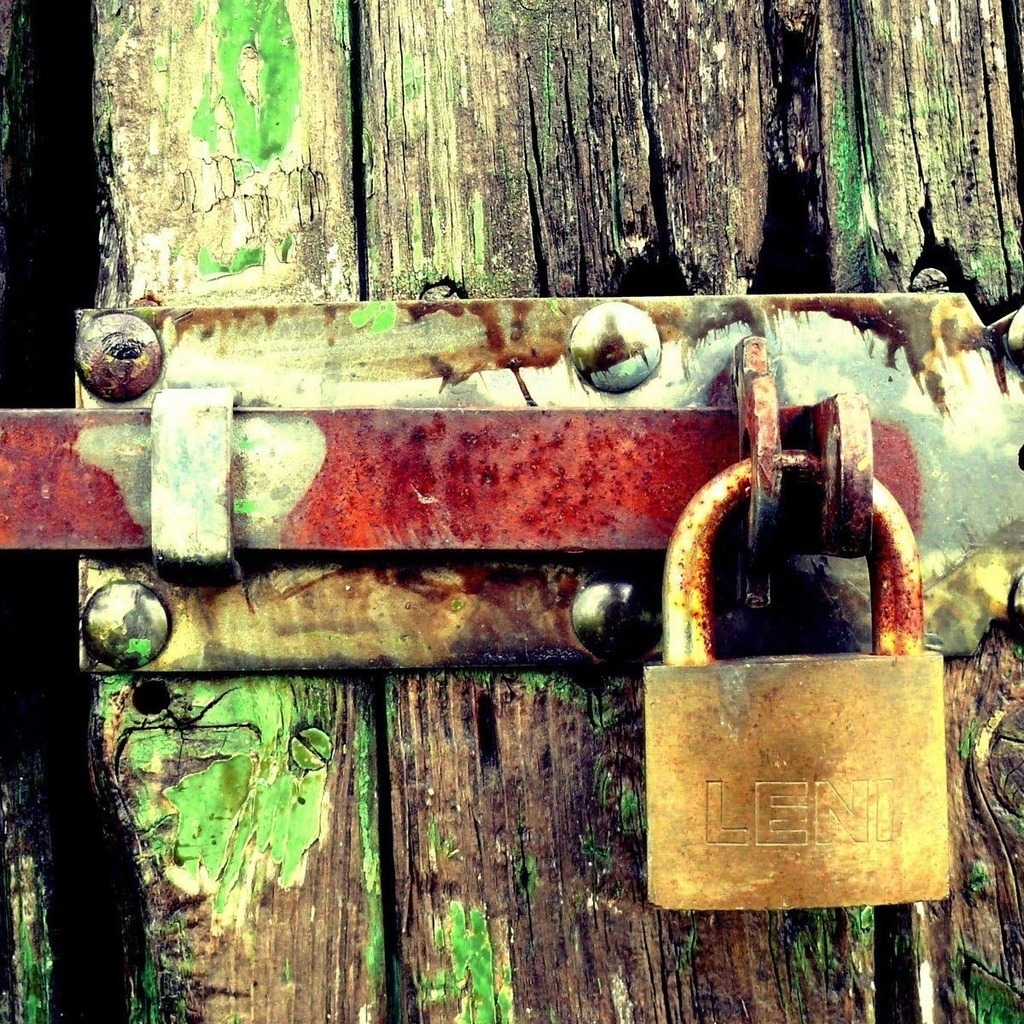 Padlock on the gate for 1024 x 1024 iPad resolution