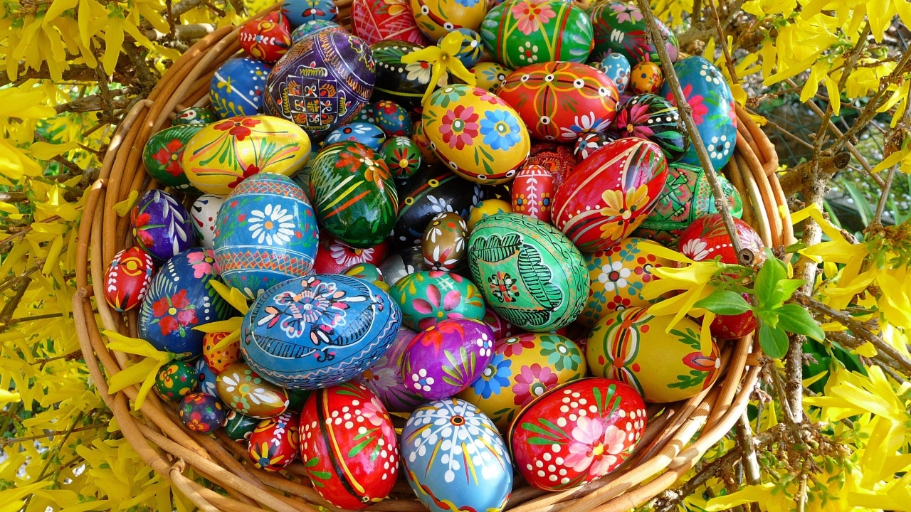 Painted Easter Eggs for 1280 x 720 HDTV 720p resolution