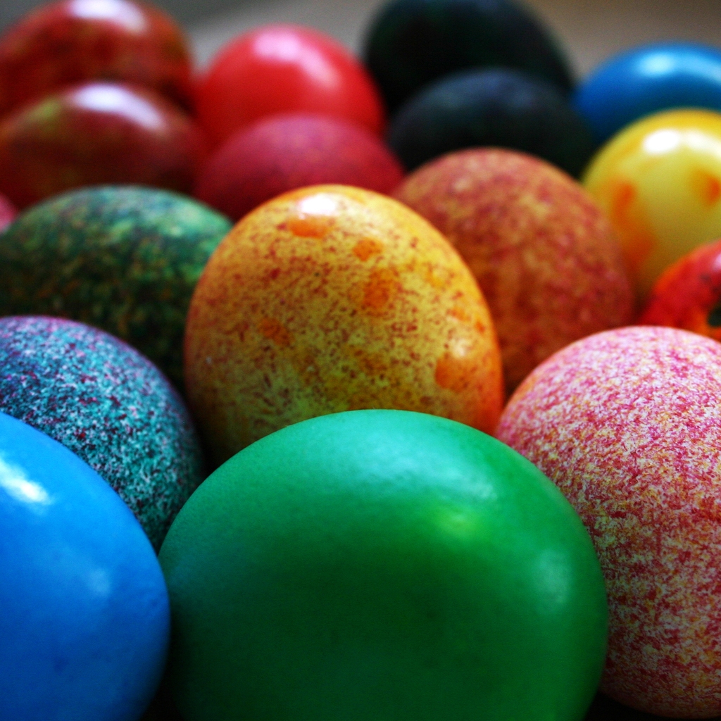 Painted Easter Eggs Close Up for 1024 x 1024 iPad resolution
