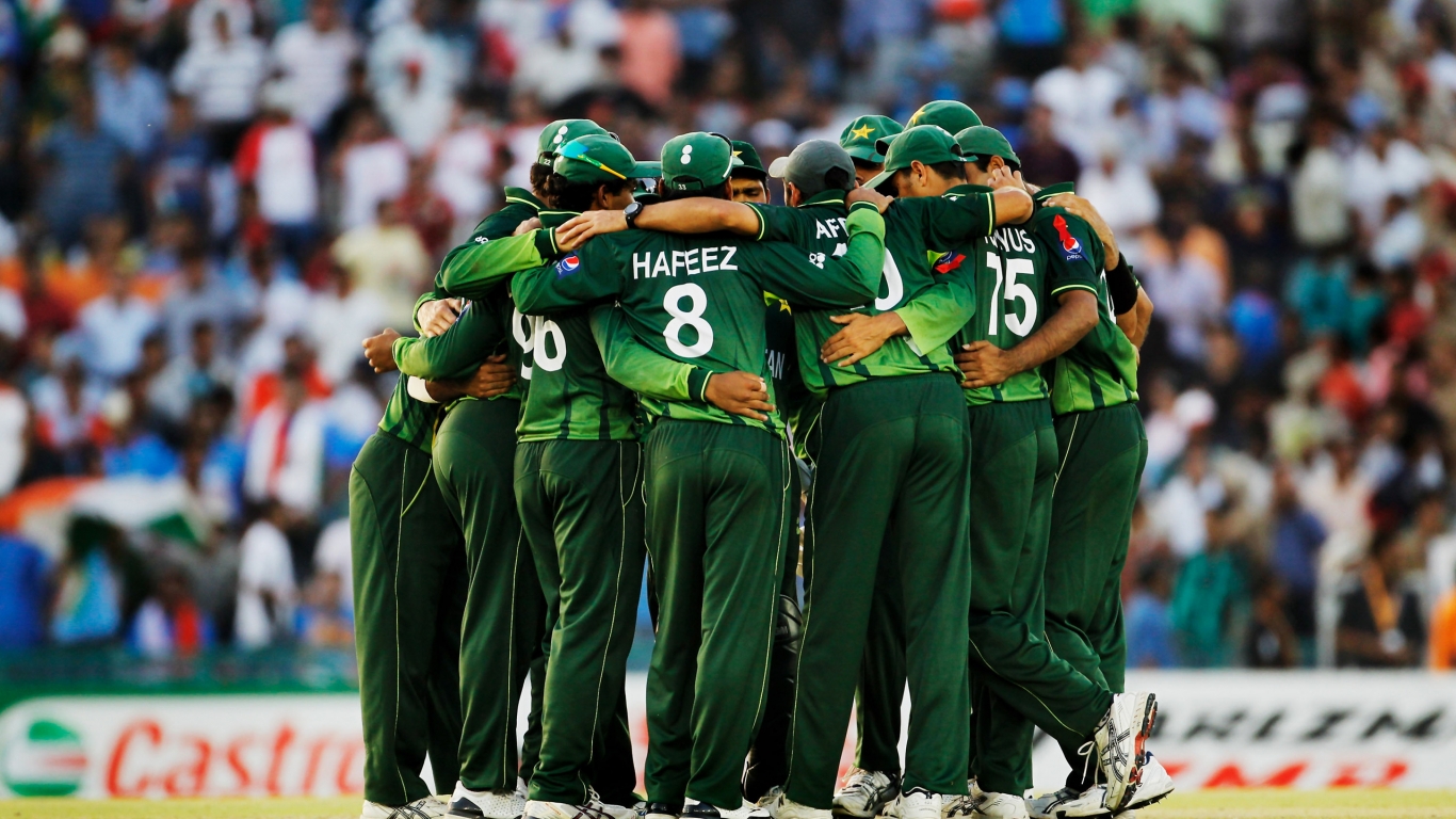 Pakistan Cricket Team for 1366 x 768 HDTV resolution