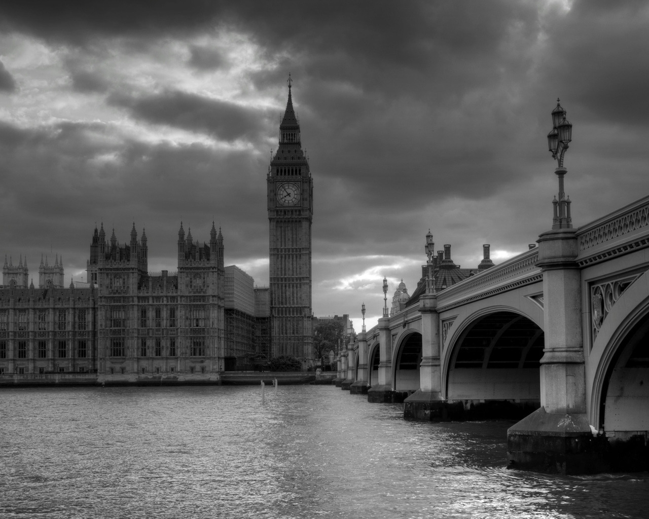 Palace of Westminster Black and White for 1280 x 1024 resolution