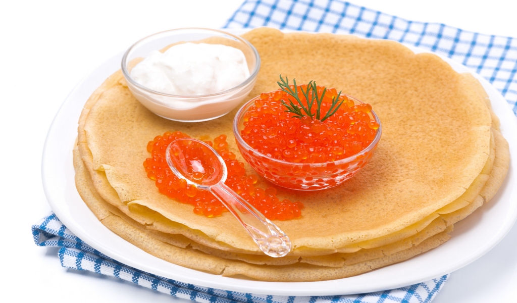 Pancakes and Red Caviar for 1024 x 600 widescreen resolution