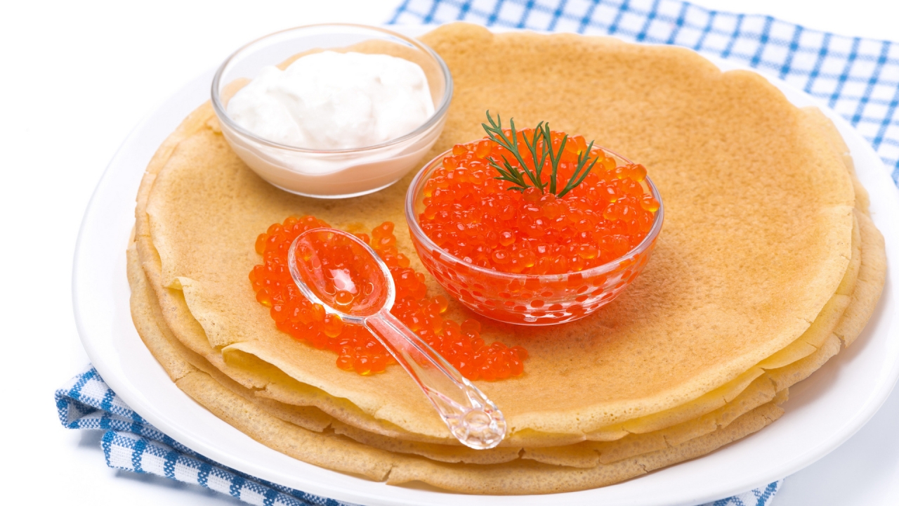 Pancakes and Red Caviar for 1280 x 720 HDTV 720p resolution