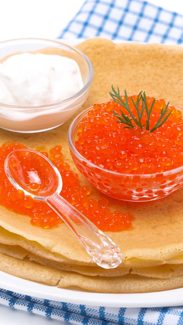Pancakes and Red Caviar for 640 x 1136 iPhone 5 resolution